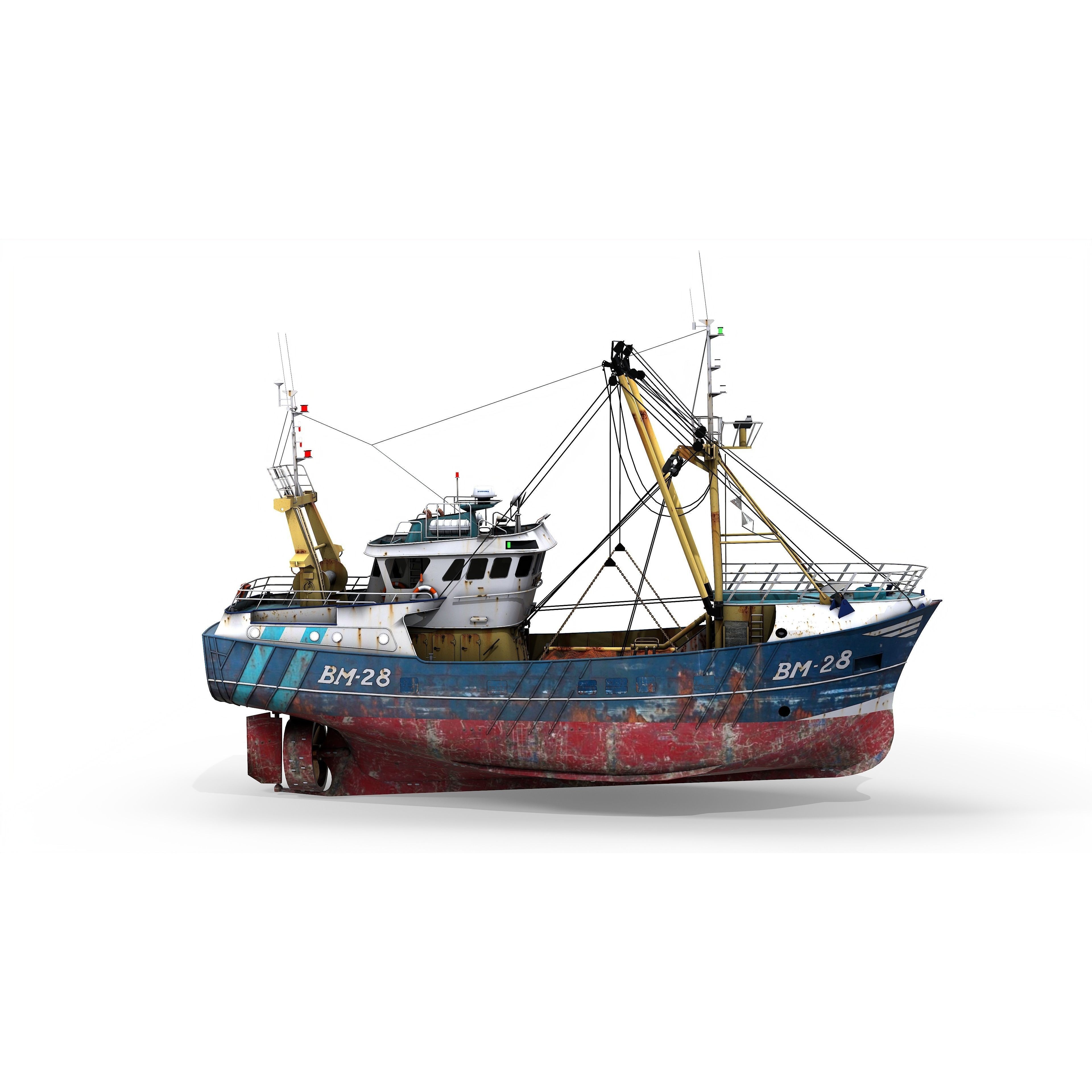 Trawler Sea Lady - Low-Poly Game-Ready 3D Model - View 3