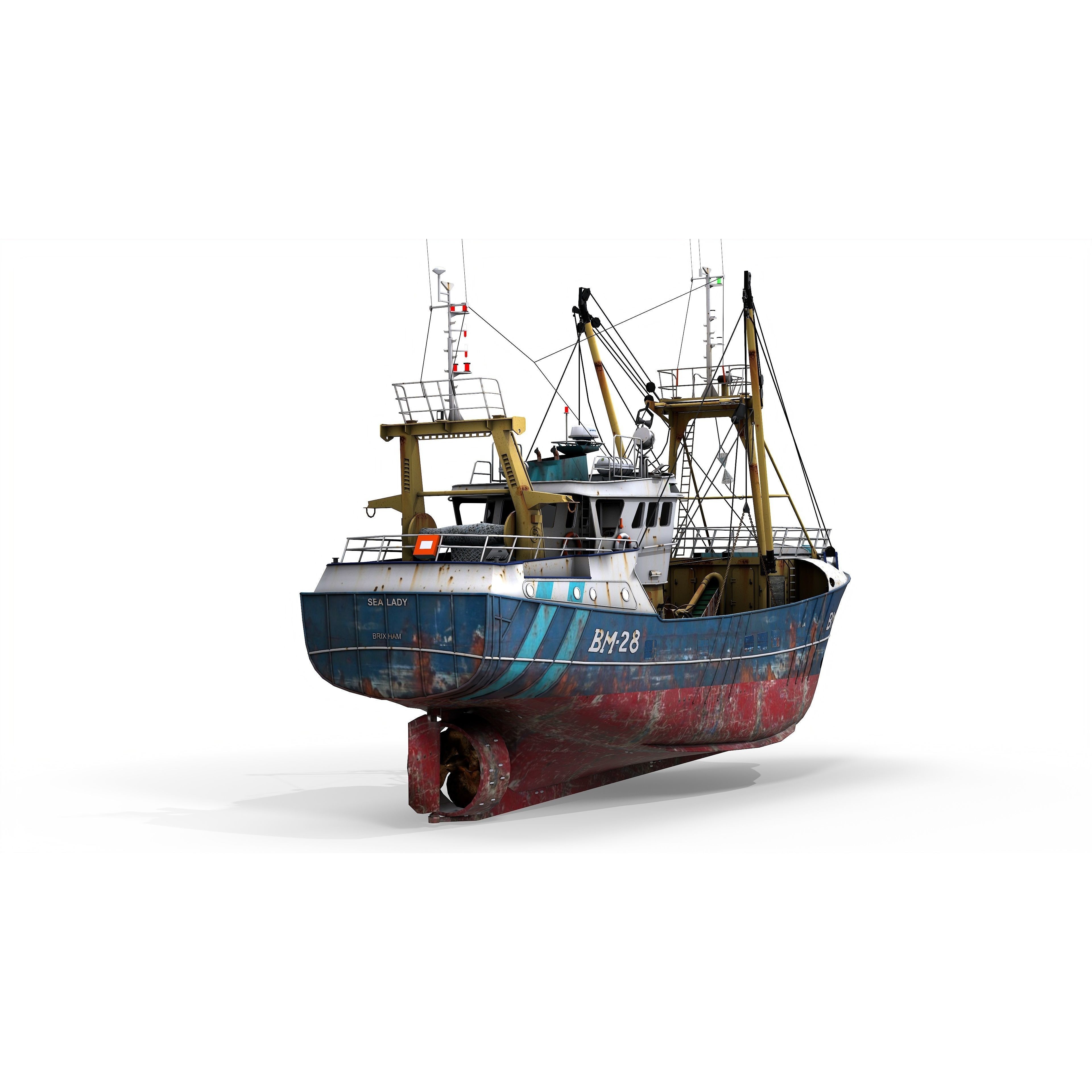 Trawler Sea Lady - Low-Poly Game-Ready 3D Model - View 5