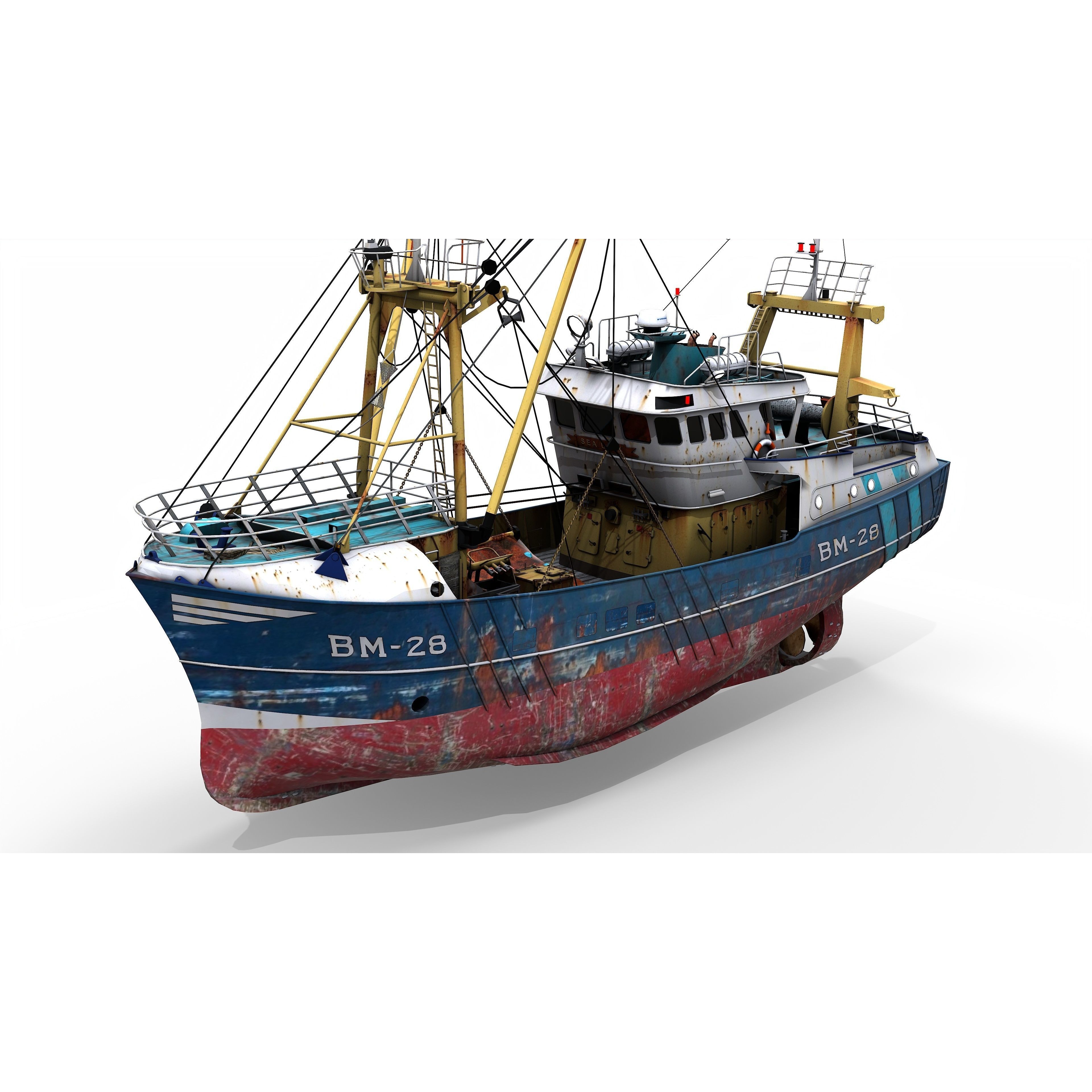 Trawler Sea Lady - Low-Poly Game-Ready 3D Model - View 6
