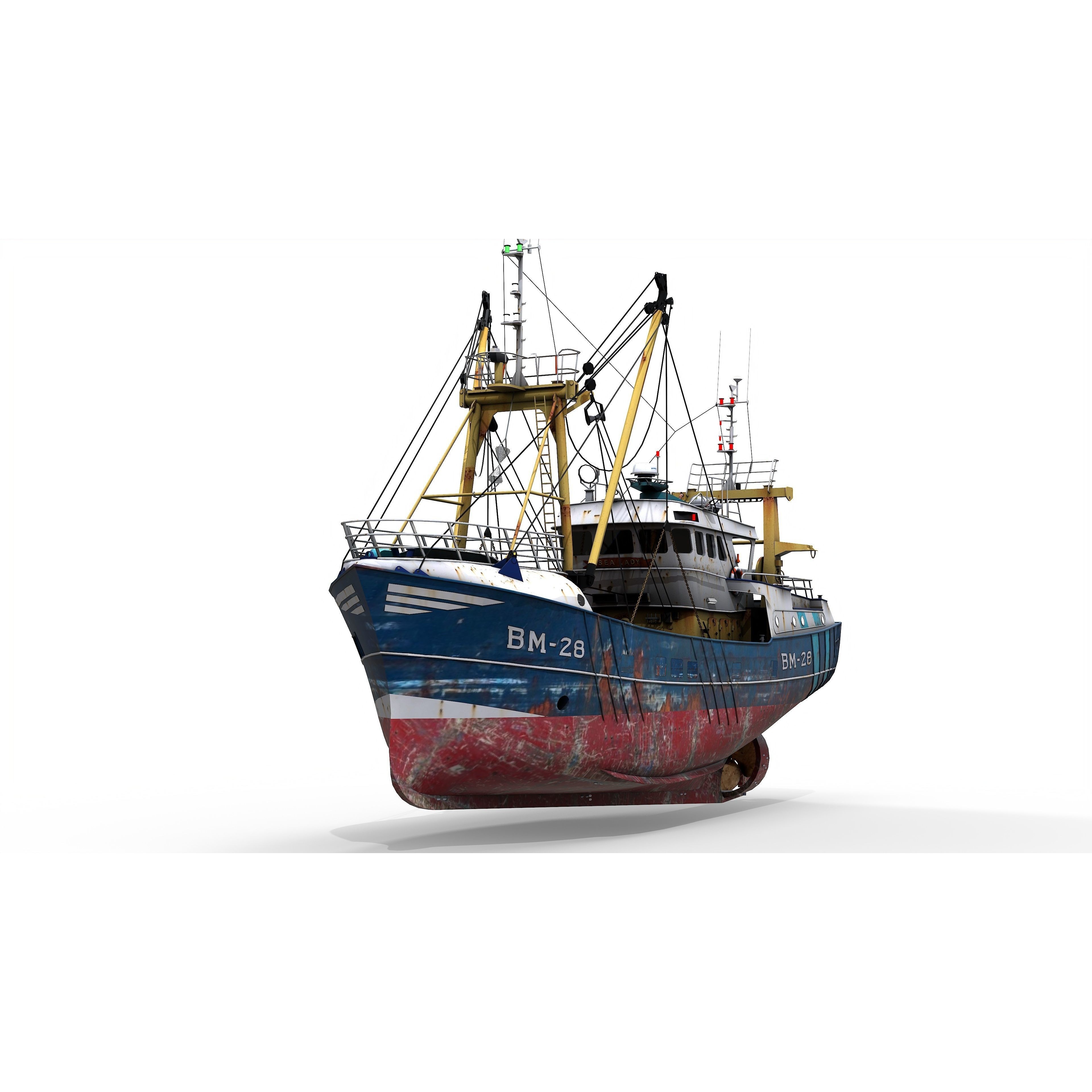 Trawler Sea Lady - Low-Poly Game-Ready 3D Model - View 8