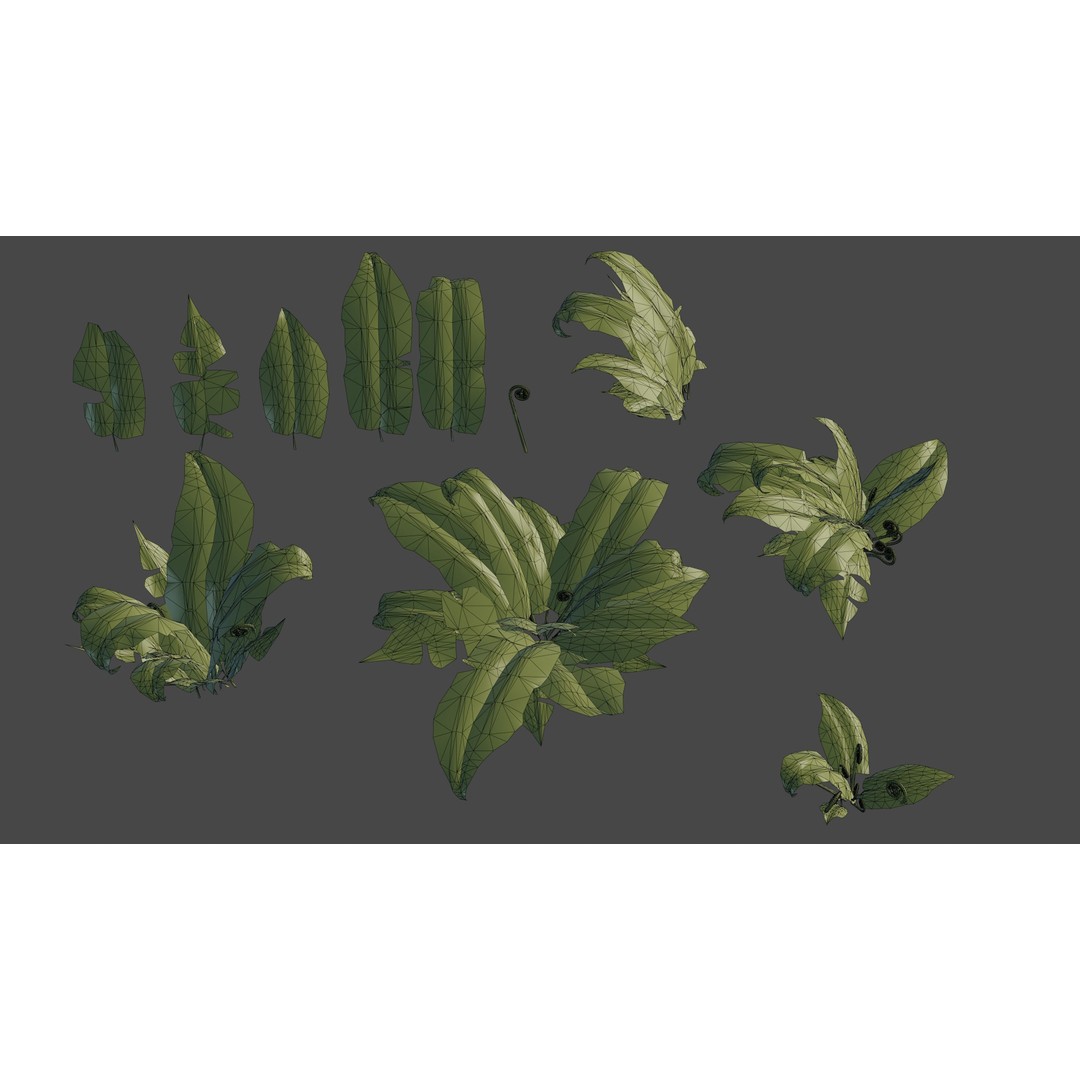Fern 3D Model – Low Poly Game Asset, PBR Textures, FBX, OBJ - View 15