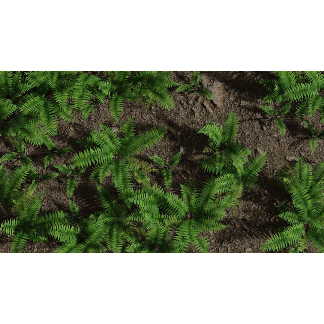 Fern 3D Model – Low Poly Game Asset, PBR Textures, FBX, OBJ - View 2