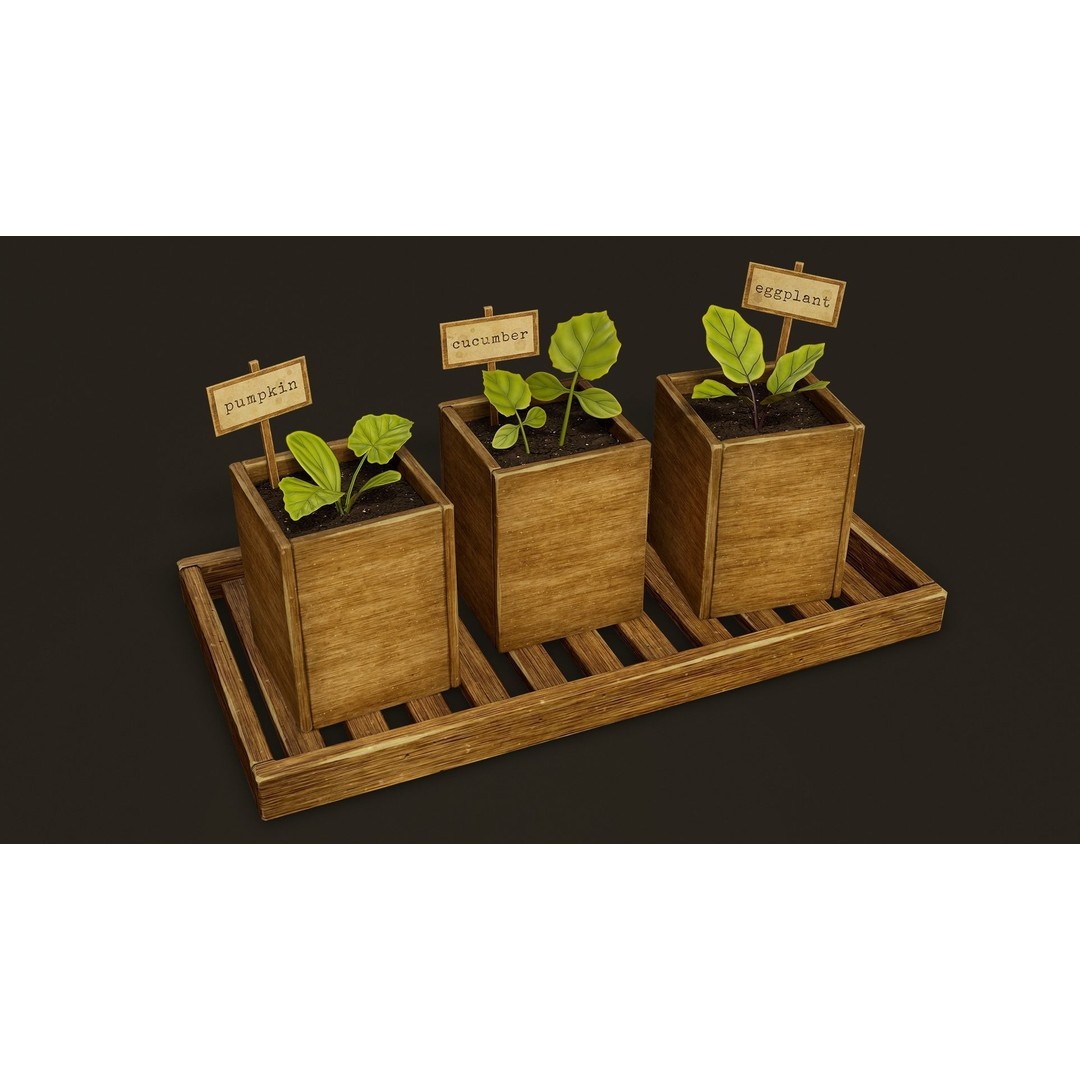 Growing Farm Plants Pack 3D Model – Low Poly Game Asset, FBX, Unity, Unreal - View 20