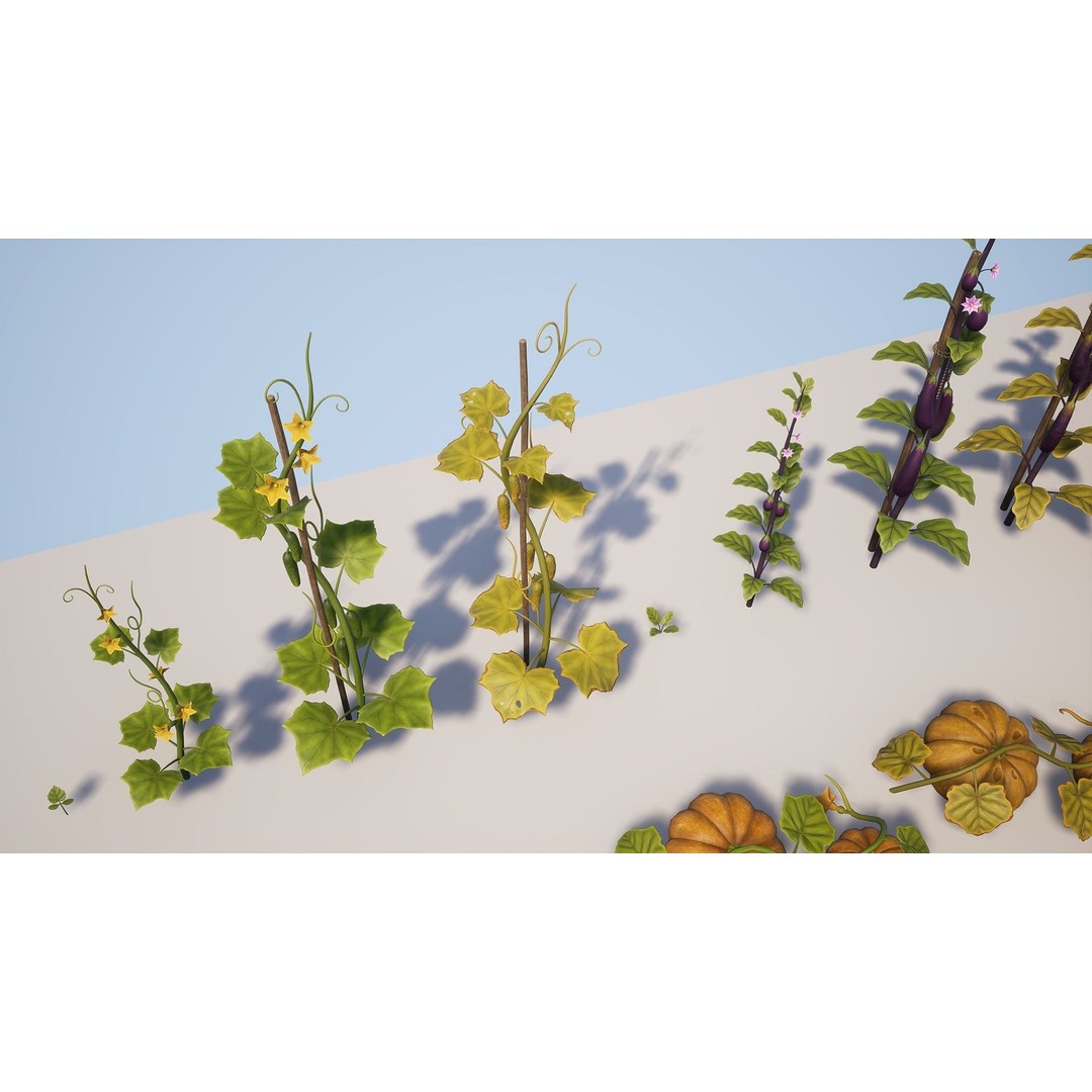 Growing Farm Plants Pack 3D Model – Low Poly Game Asset, FBX, Unity, Unreal - View 26