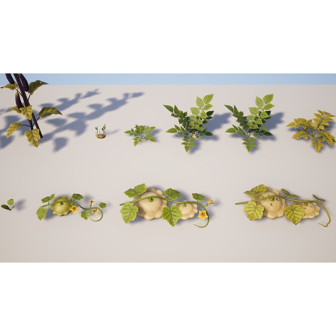 Growing Farm Plants Pack 3D Model – Low Poly Game Asset, FBX, Unity, Unreal - View 29