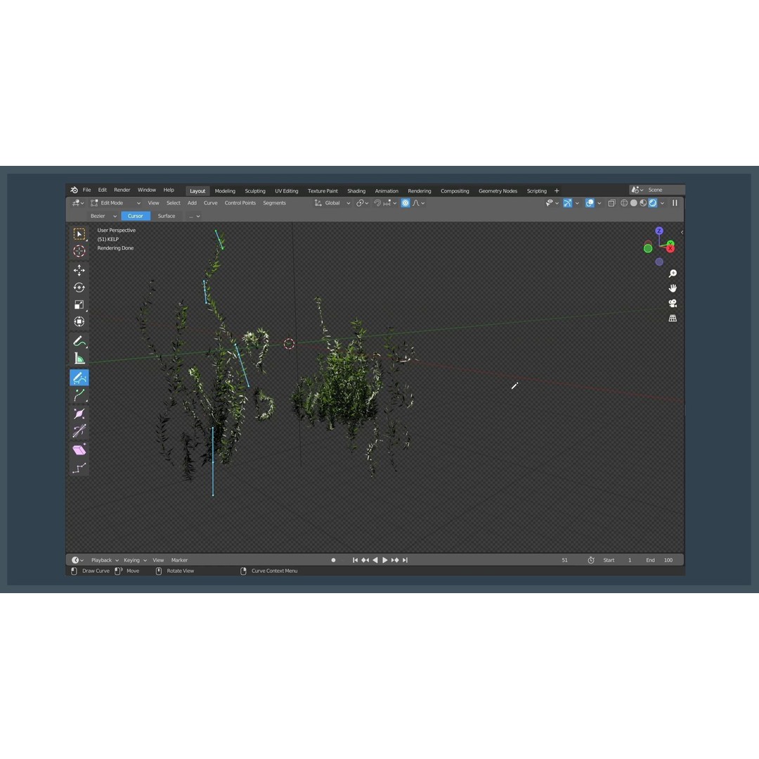 Procedural Kelp Forest 3D Model – Animated Underwater Environment, Blender - View 10