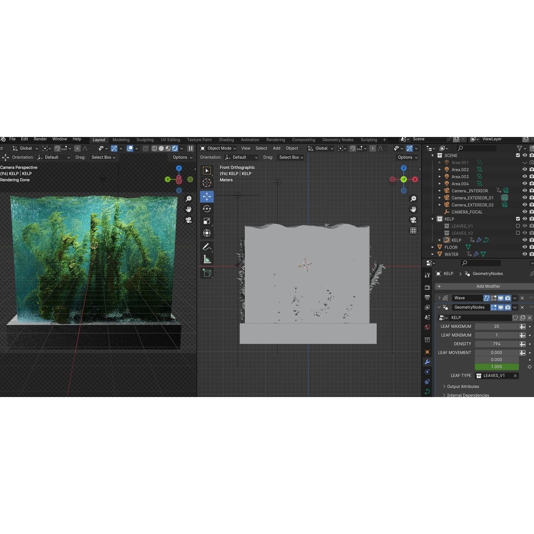 Procedural Kelp Forest 3D Model – Animated Underwater Environment, Blender - View 4
