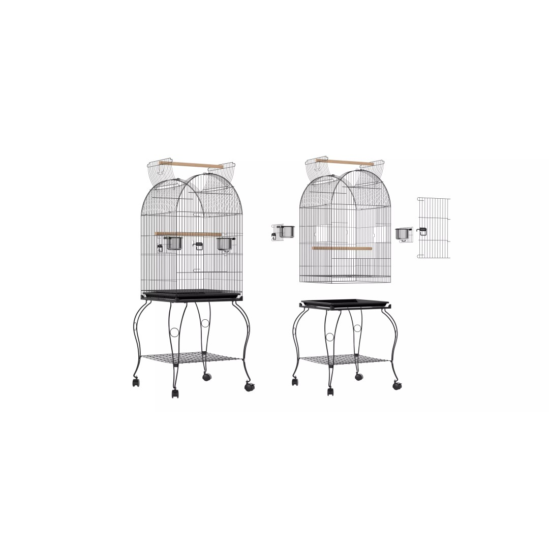 Open Top Bird Cage 3D Model – High Poly PBR Asset, FBX - View 2