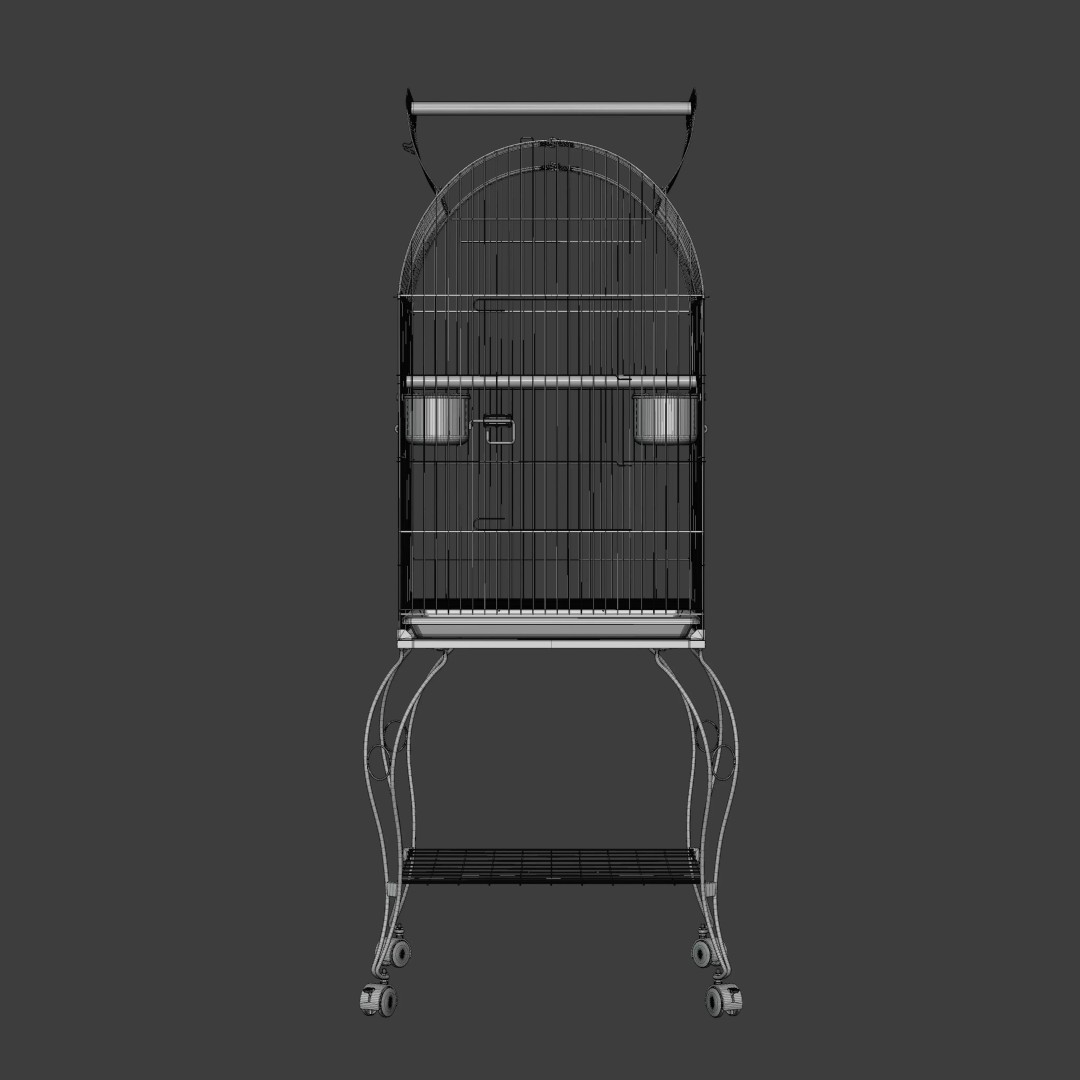 Open Top Bird Cage 3D Model – High Poly PBR Asset, FBX - View 29