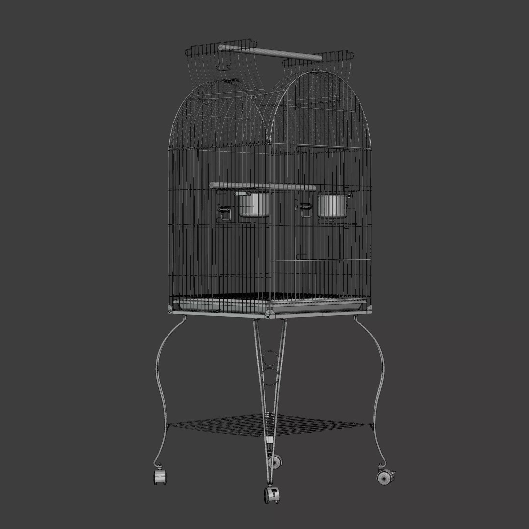 Open Top Bird Cage 3D Model – High Poly PBR Asset, FBX - View 30