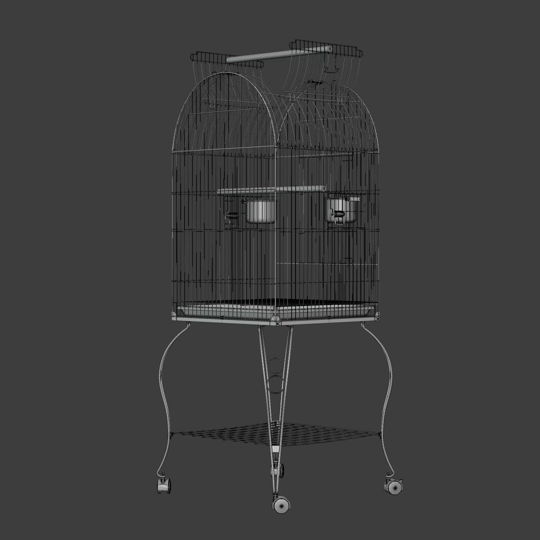 Open Top Bird Cage 3D Model – High Poly PBR Asset, FBX - View 32