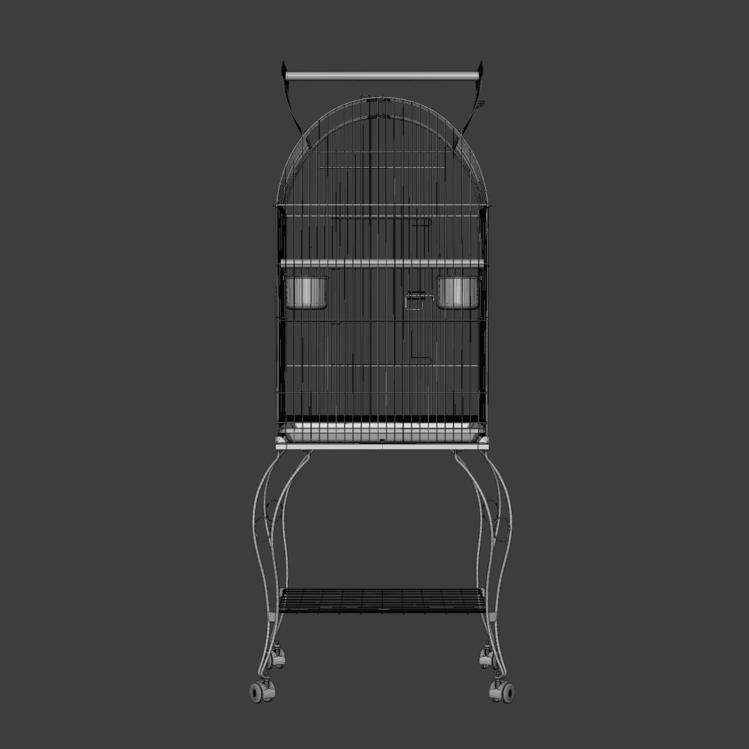 Open Top Bird Cage 3D Model – High Poly PBR Asset, FBX - View 33