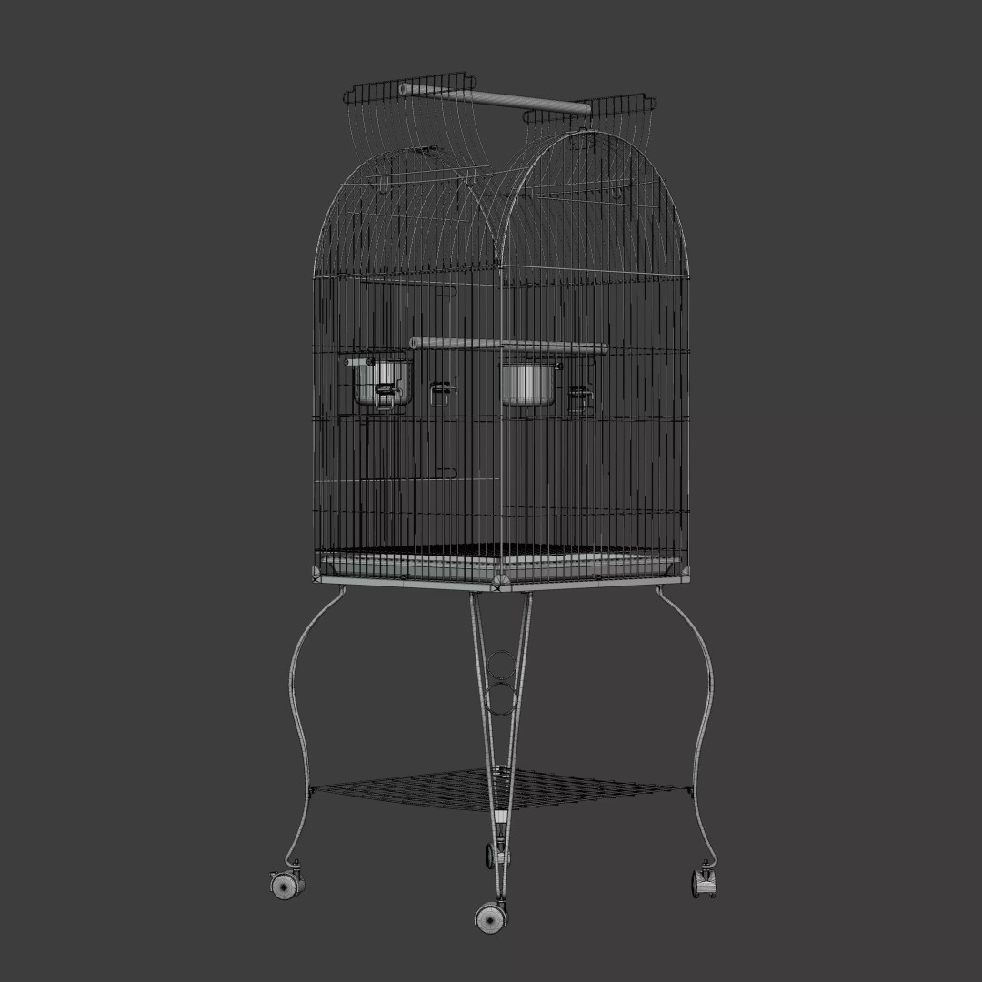 Open Top Bird Cage 3D Model – High Poly PBR Asset, FBX - View 34