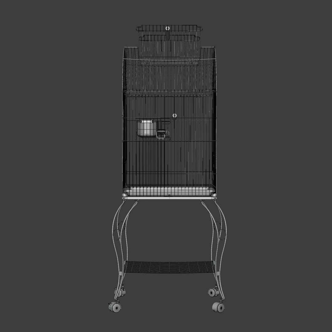 Open Top Bird Cage 3D Model – High Poly PBR Asset, FBX - View 35