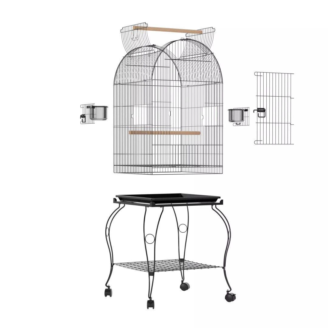 Open Top Bird Cage 3D Model – High Poly PBR Asset, FBX - View 4