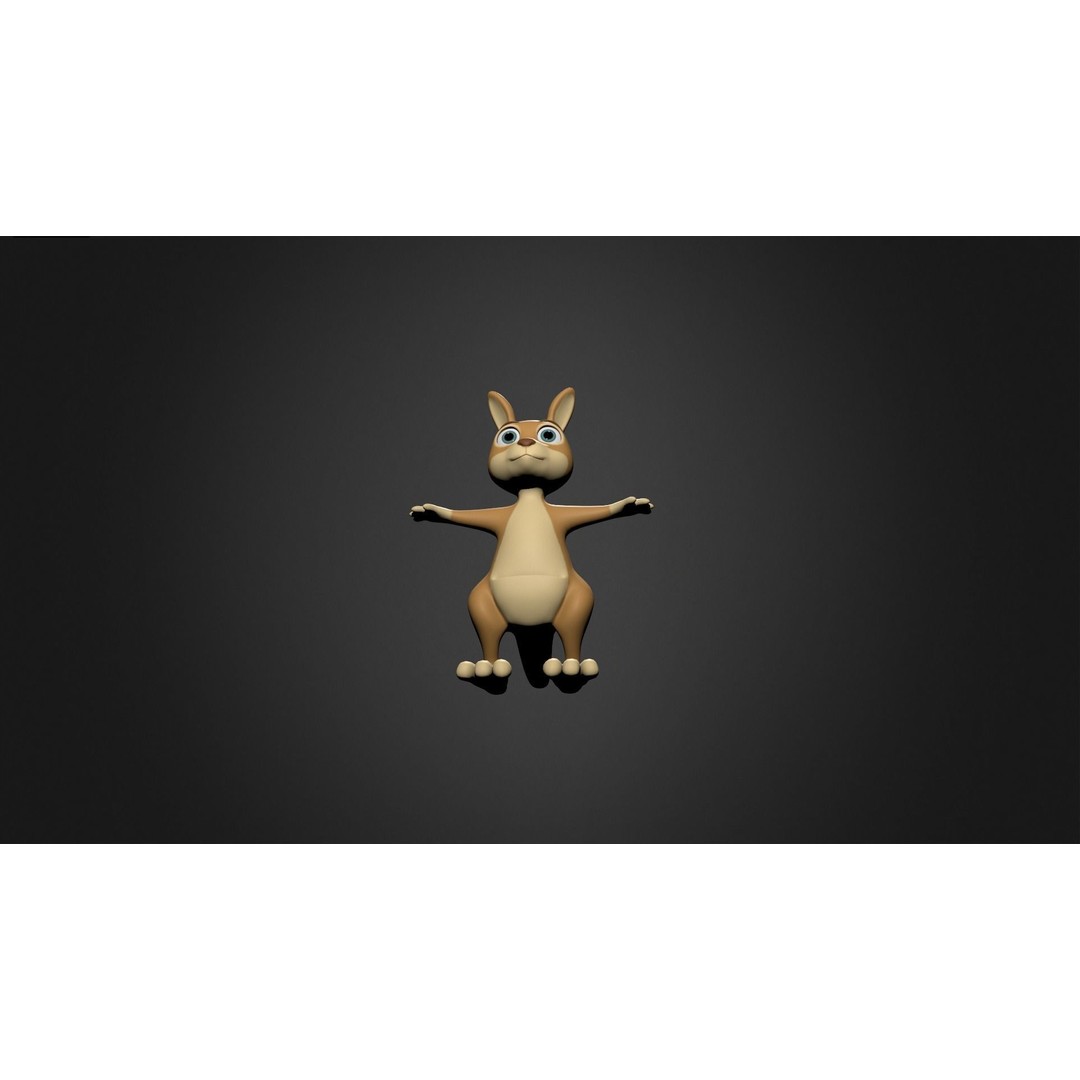 Kangaroo Mother 3D Model – Rigged Cartoon Character for Games, FBX