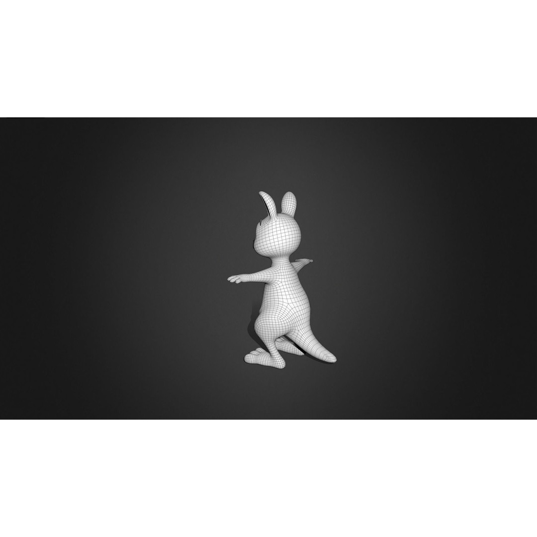 Kangaroo Mother 3D Model – Rigged Cartoon Character for Games, FBX - View 13