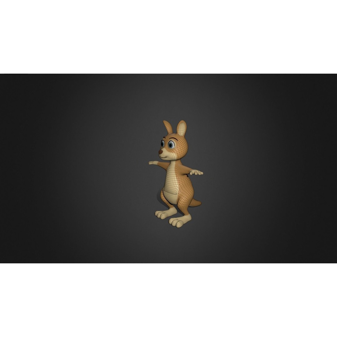 Kangaroo Mother 3D Model – Rigged Cartoon Character for Games, FBX - View 16