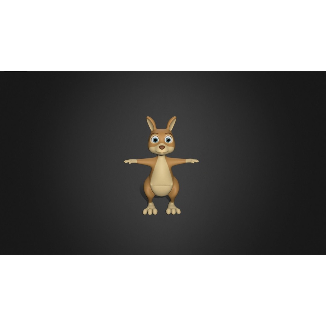 Kangaroo Mother 3D Model – Rigged Cartoon Character for Games, FBX - View 17