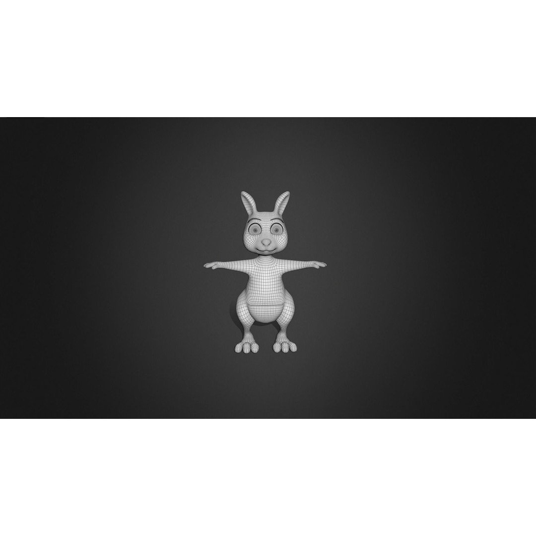 Kangaroo Mother 3D Model – Rigged Cartoon Character for Games, FBX - View 3
