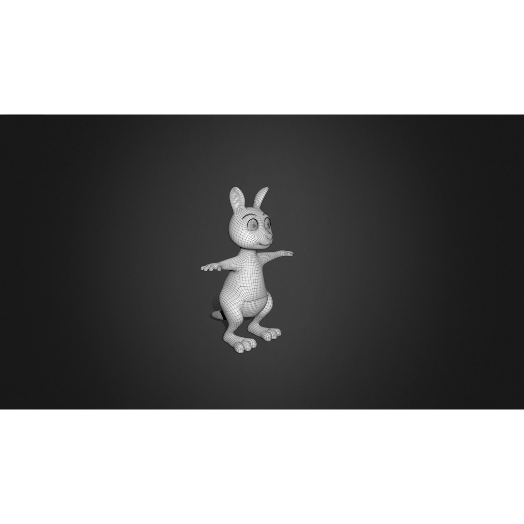 Kangaroo Mother 3D Model – Rigged Cartoon Character for Games, FBX - View 5