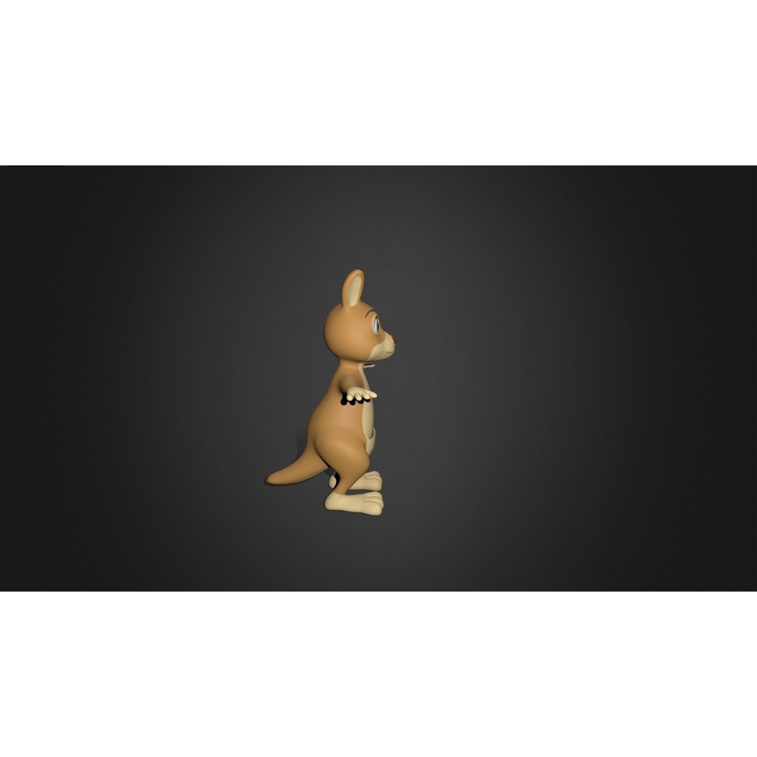 Kangaroo Mother 3D Model – Rigged Cartoon Character for Games, FBX - View 6