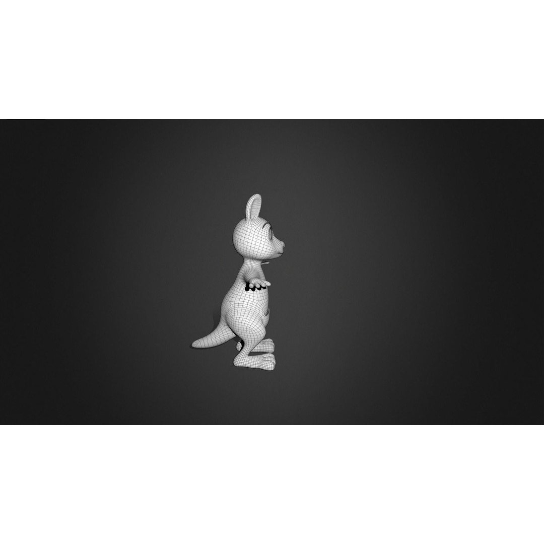 Kangaroo Mother 3D Model – Rigged Cartoon Character for Games, FBX - View 7