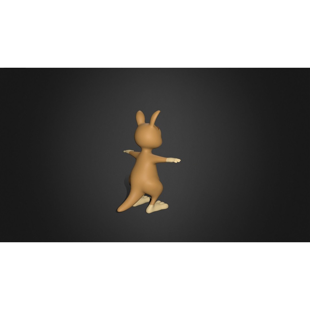 Kangaroo Mother 3D Model – Rigged Cartoon Character for Games, FBX - View 8