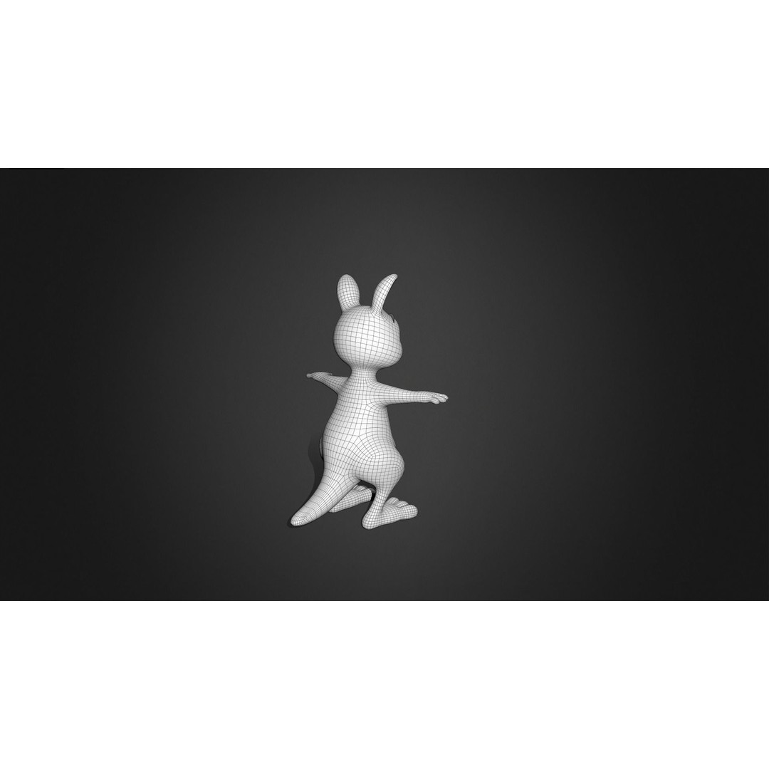 Kangaroo Mother 3D Model – Rigged Cartoon Character for Games, FBX - View 9