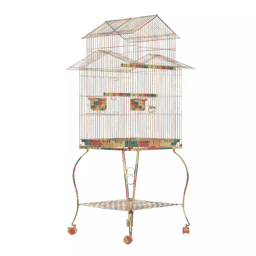 140cm Bird Cage 3D Model – PBR Textured Game Asset, FBX - View 26