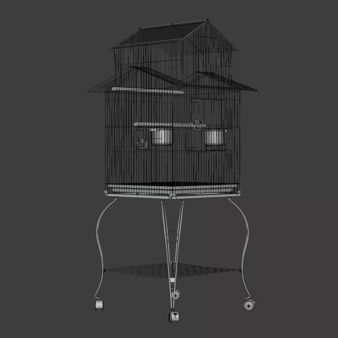 140cm Bird Cage 3D Model – PBR Textured Game Asset, FBX - View 30