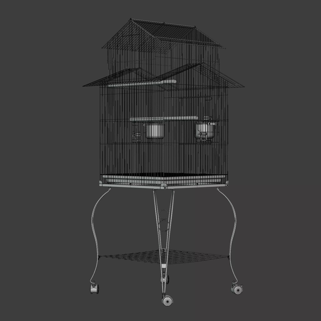 140cm Bird Cage 3D Model – PBR Textured Game Asset, FBX - View 32