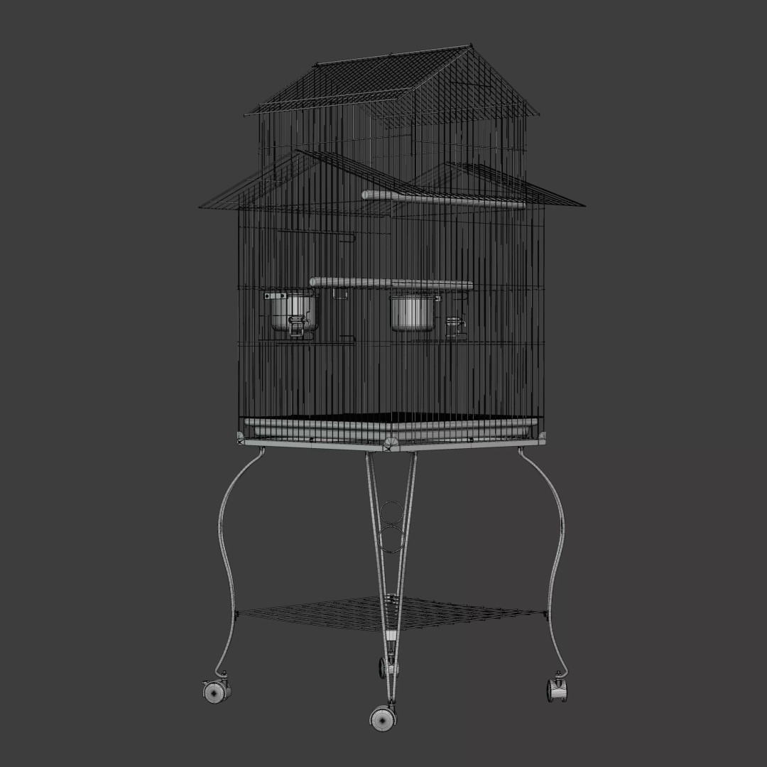 140cm Bird Cage 3D Model – PBR Textured Game Asset, FBX - View 35