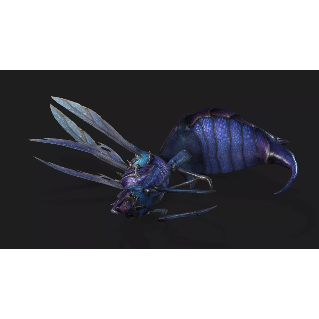 Bee Monster-B2 3D Model – Low Poly Animated Insect, FBX, Blender - View 10