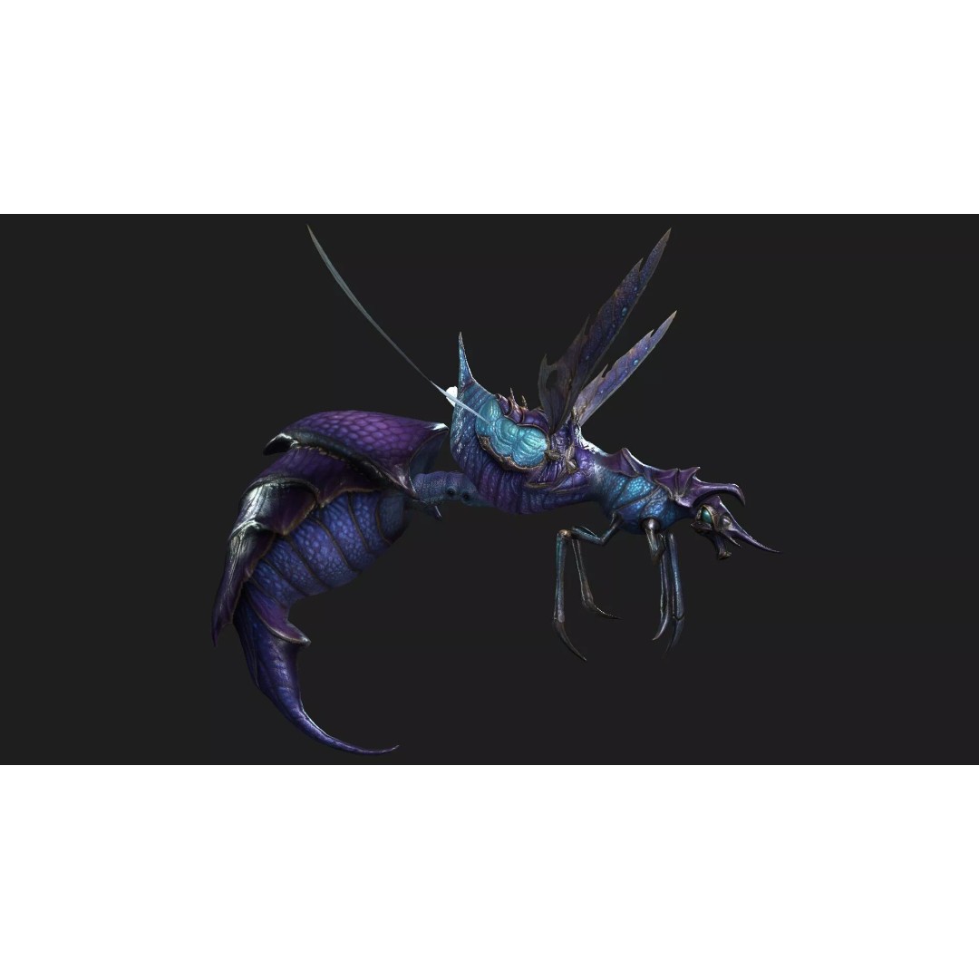 Bee Monster-B2 3D Model – Low Poly Animated Insect, FBX, Blender - View 11
