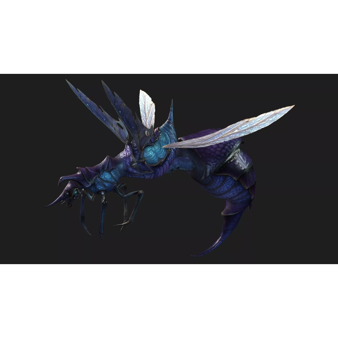 Bee Monster-B2 3D Model – Low Poly Animated Insect, FBX, Blender - View 12