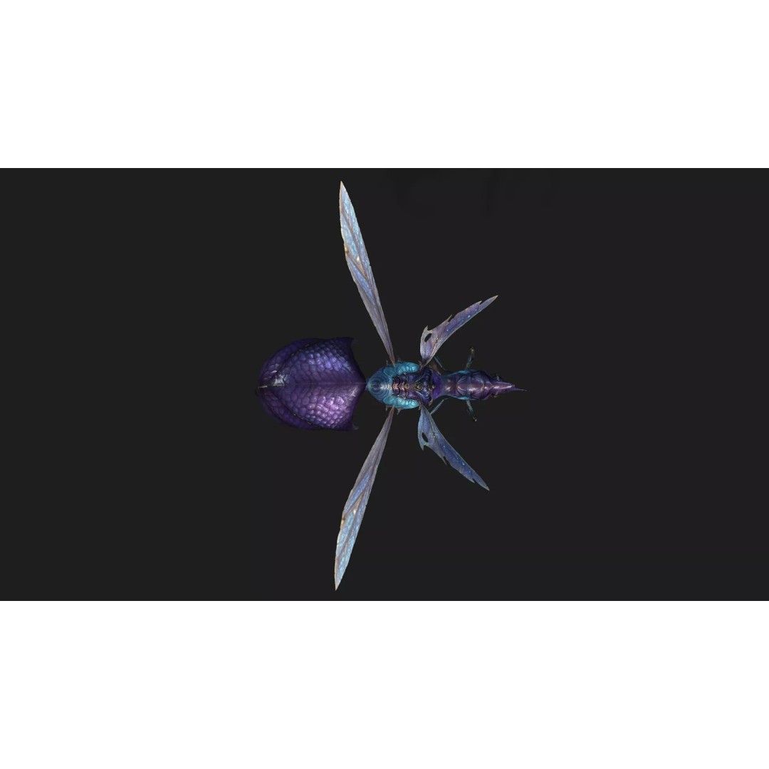 Bee Monster-B2 3D Model – Low Poly Animated Insect, FBX, Blender - View 13