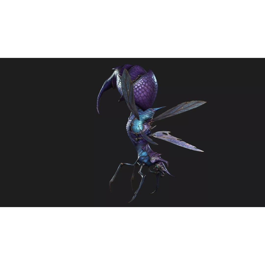 Bee Monster-B2 3D Model – Low Poly Animated Insect, FBX, Blender - View 17