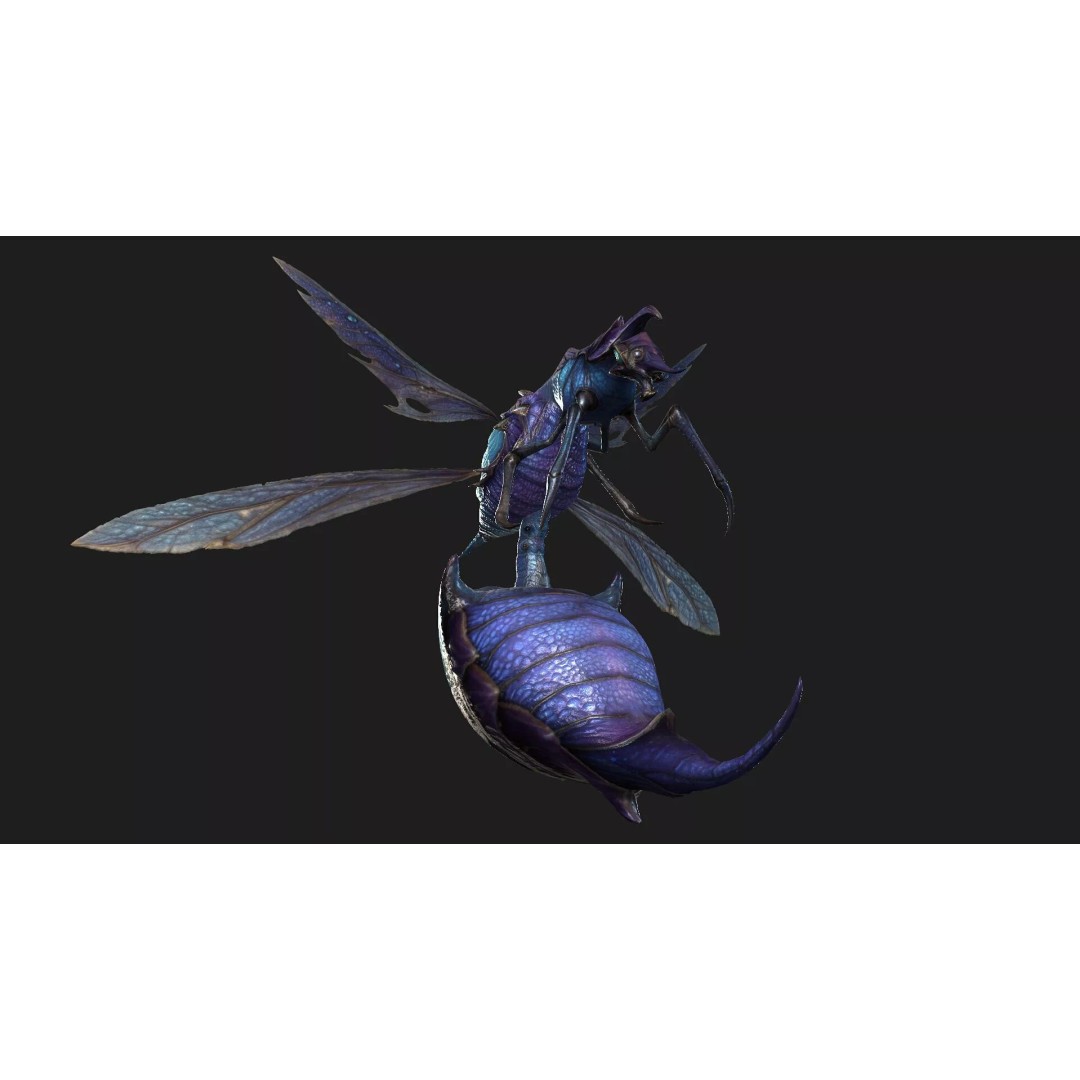 Bee Monster-B2 3D Model – Low Poly Animated Insect, FBX, Blender - View 18