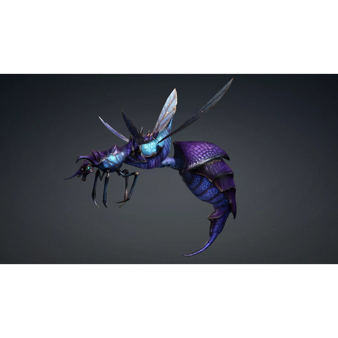 Bee Monster-B2 3D Model – Low Poly Animated Insect, FBX, Blender - View 3