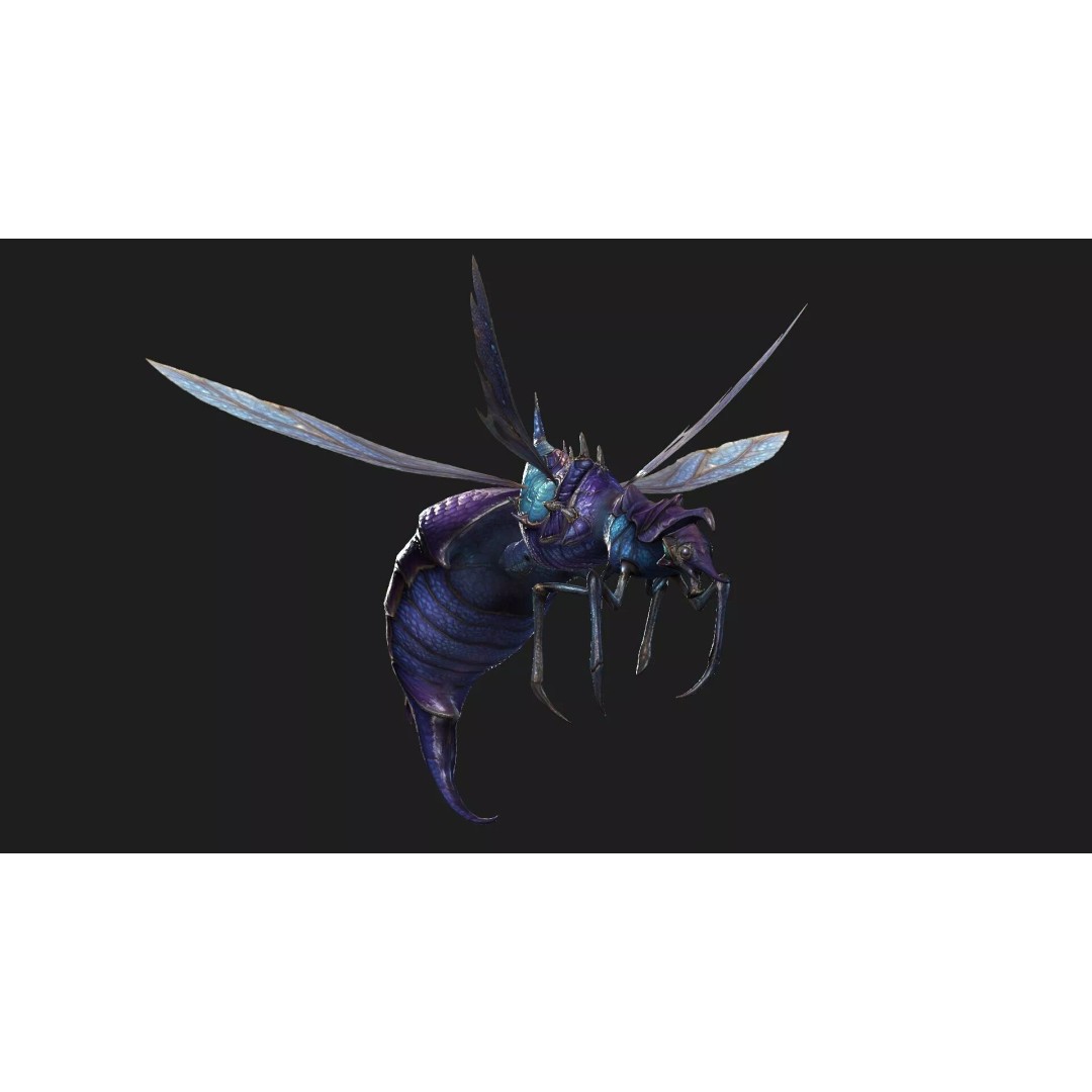 Bee Monster-B2 3D Model – Low Poly Animated Insect, FBX, Blender - View 4