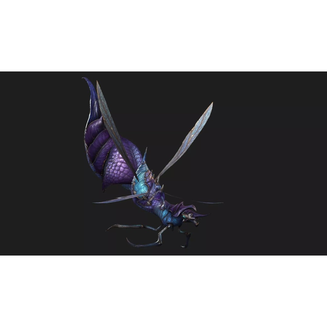 Bee Monster-B2 3D Model – Low Poly Animated Insect, FBX, Blender - View 9