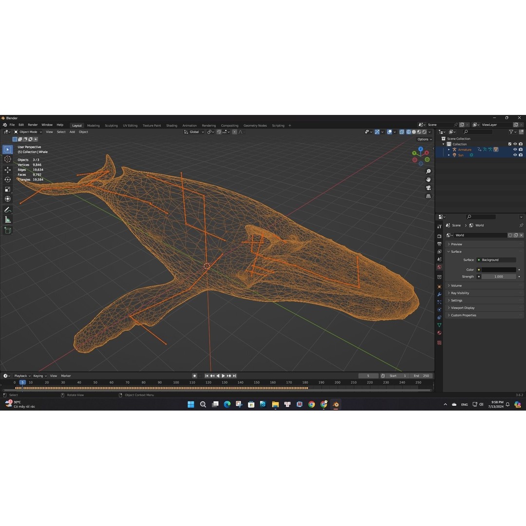 Whale 3D Model – Animated PBR Rigged Asset for Blender, FBX - View 20