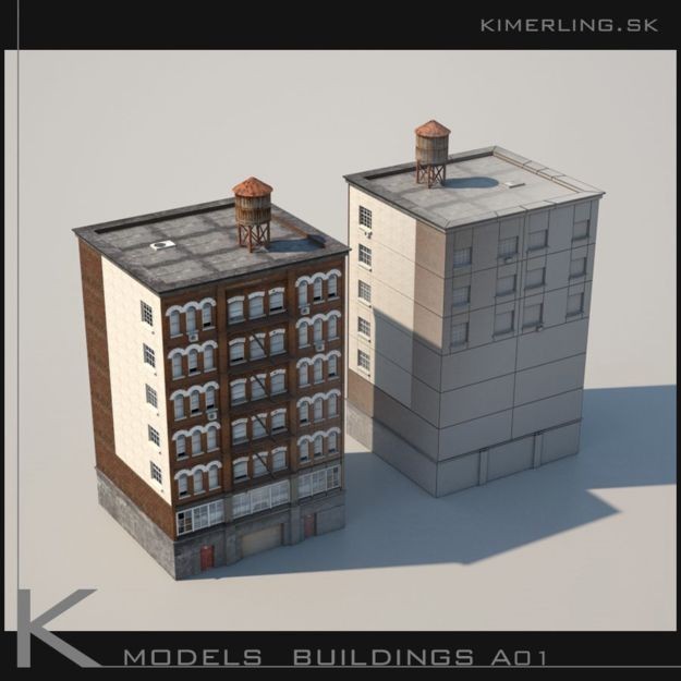 Building Pack A - Low-Poly Game-Ready 3D Model - View 5