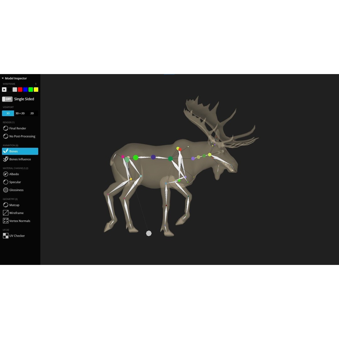 Realistic Moose 3D Model – Low Poly Rigged Animation, FBX, Blender