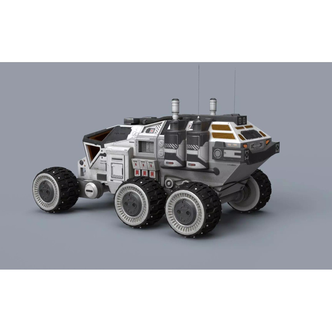 Mars Rover 3D Model – Low Poly Space Vehicle, FBX, PBR Textures
