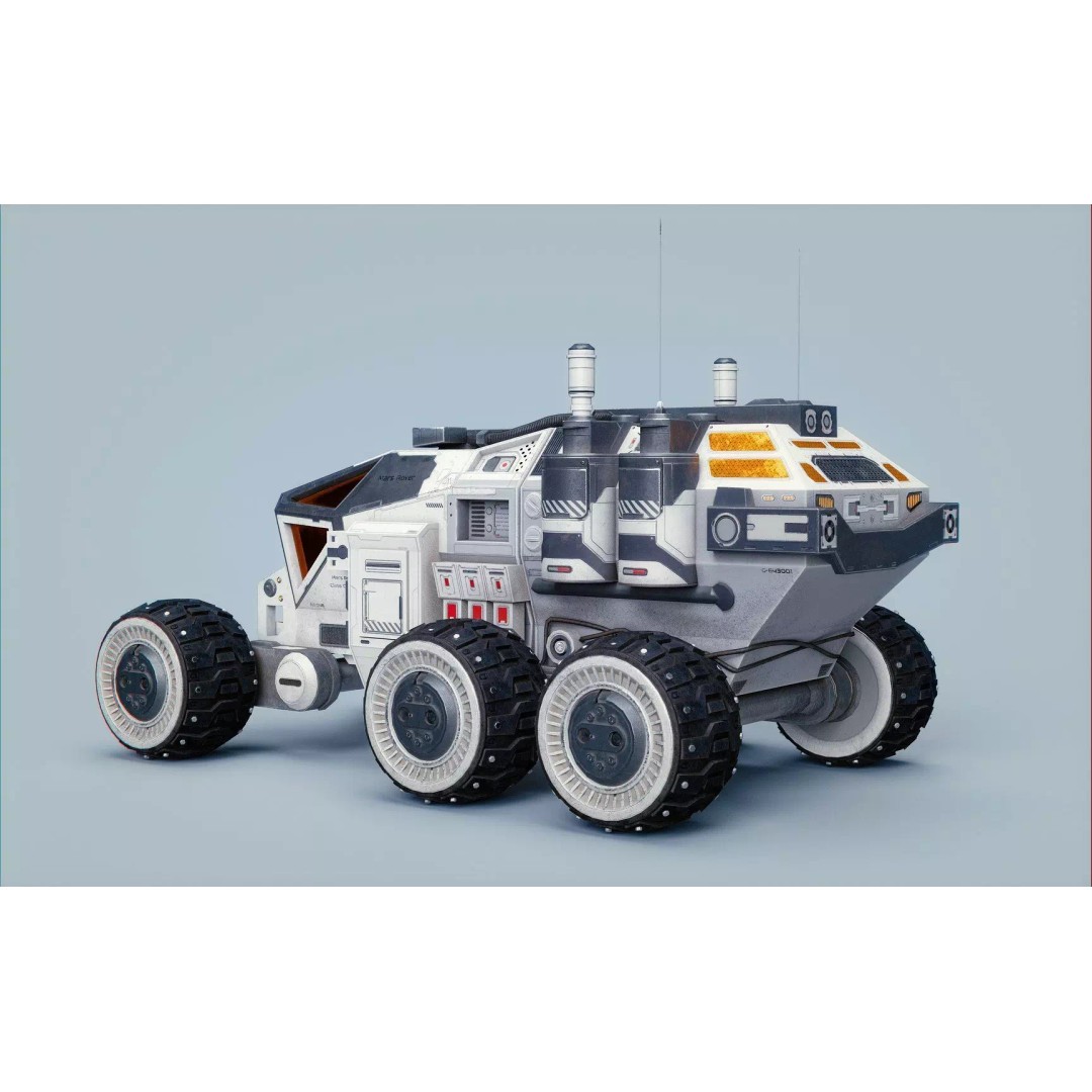 Mars Rover 3D Model – Low Poly Space Vehicle, FBX, PBR Textures - View 10