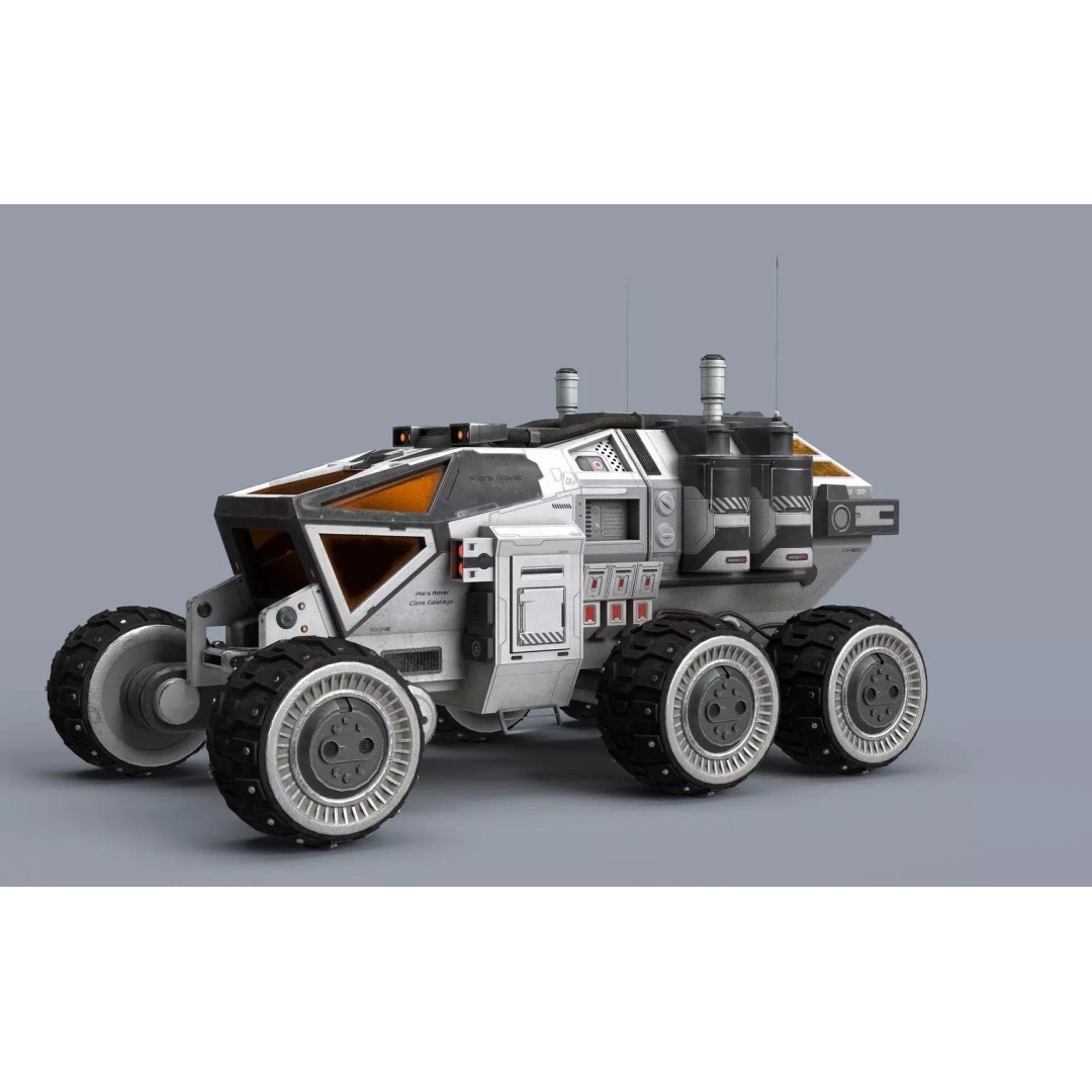 Mars Rover 3D Model – Low Poly Space Vehicle, FBX, PBR Textures - View 13