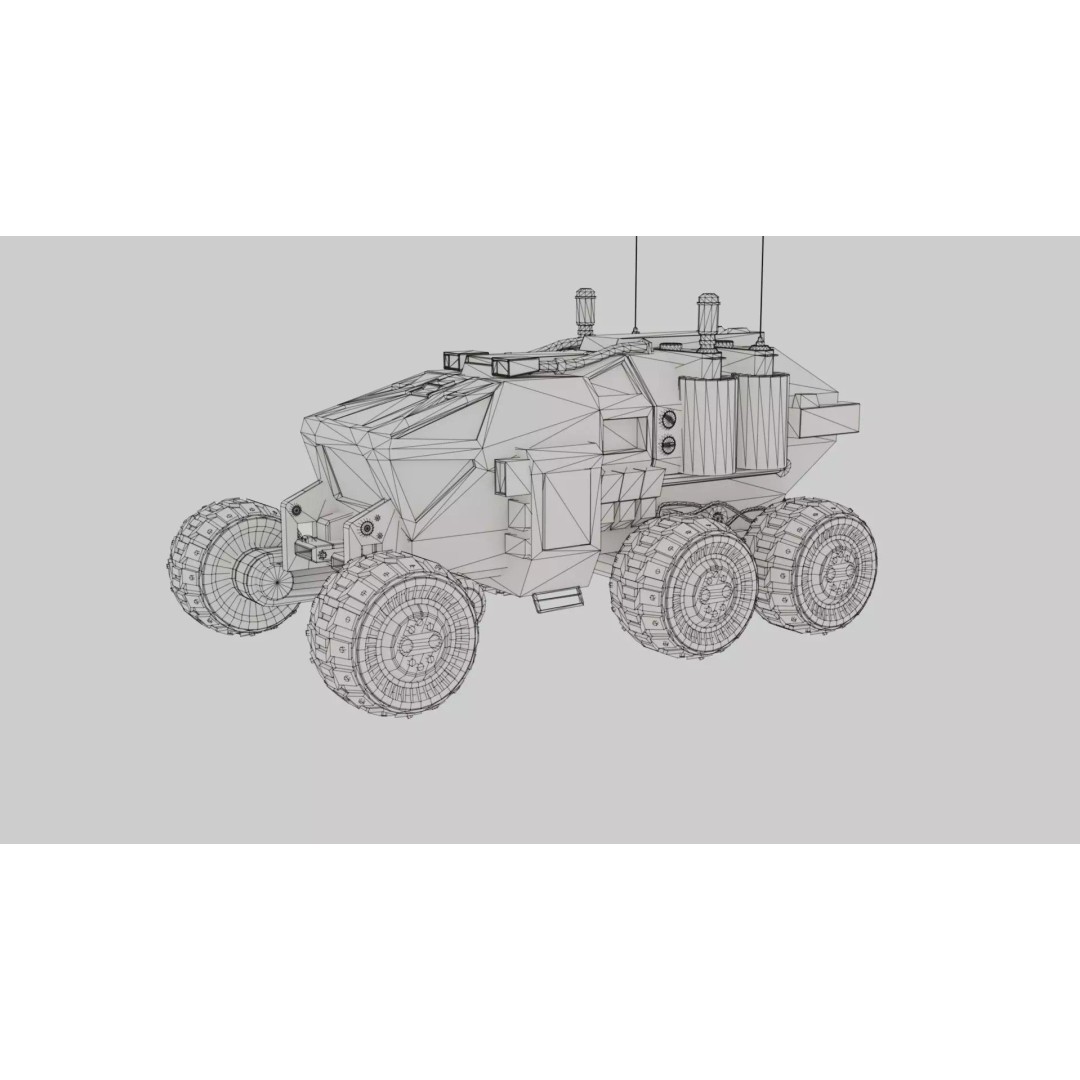 Mars Rover 3D Model – Low Poly Space Vehicle, FBX, PBR Textures - View 27