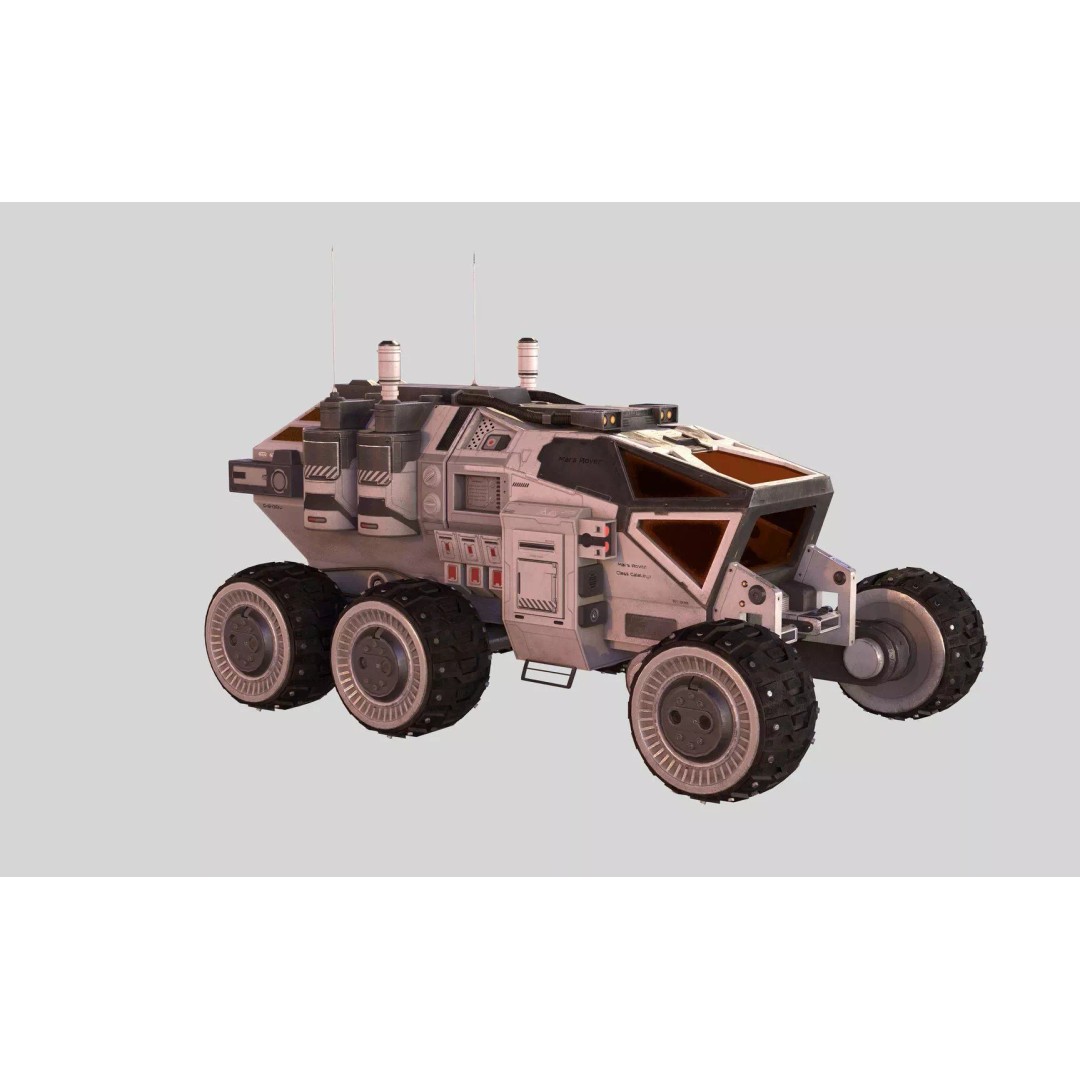 Mars Rover 3D Model – Low Poly Space Vehicle, FBX, PBR Textures - View 29